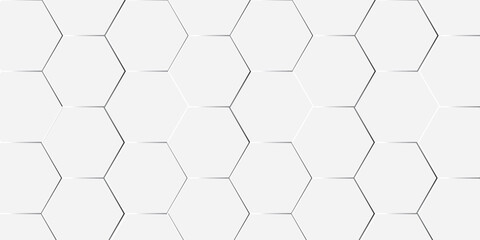 Abstract white hexagon geometric pattern background. Futuristic digital high-technology banner