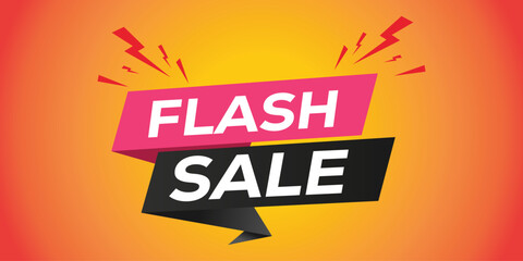 Flash sale ribbon banner vector