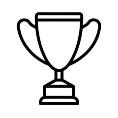 Trophy or Award Cup Line Art Icon Vector Illustration