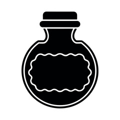 Tiny Rounded Glasses Black Silhouette Vector Illustration