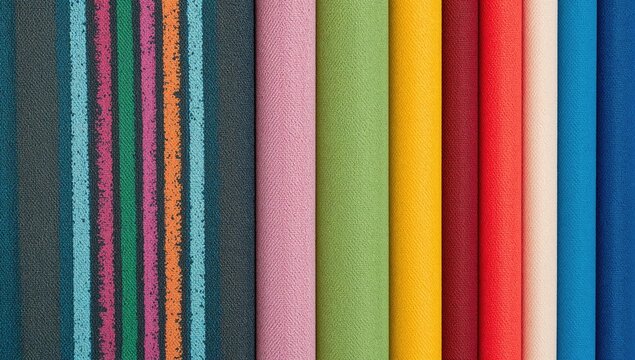 Stripes create a vibrant backdrop in a multicolored abstract design, suitable for UI applications