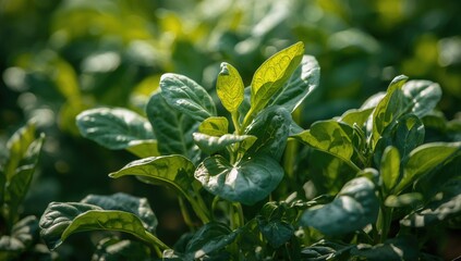Natural spinach plant with lush green foliage, fiber-dense choice