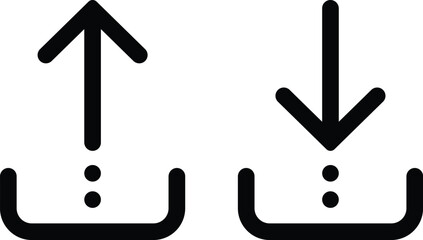 Upload and Download Icons – Simple Arrow Symbol Set