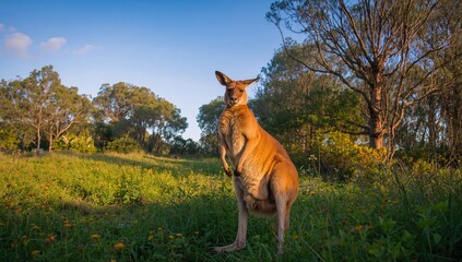 Red Kangaroo, exhibiting its natural habitat, highlighting preservation efforts