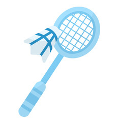 Badminton Racket and Shuttlecock Illustration Isolated on White Background