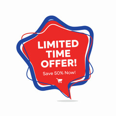 50% discount. Price tag for online stores. Sale banner isolated on white background