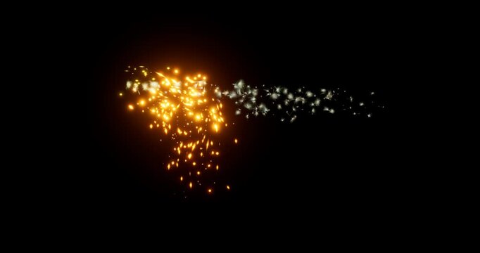 magic spore effect on black background