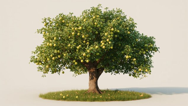 Green apples growing on a tree in an orchard, beneficial fruit choice - Powered by Adobe