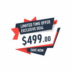 Vector illustration badges of under rupees $499.00 price tag