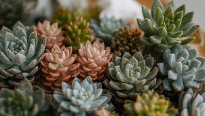 Succulent plants in a vibrant arrangement, ideal for enhancing indoor spaces