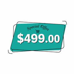 Only for 499. Vector illustration badges of under rupees 499 price tag. Round flat design labels, Business shopping concept. 