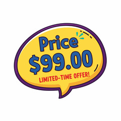 Sale Tag With Price $99.00 and white Background
