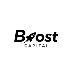 Boost Capital Logo with Rocket Icon for Business Growth and Investment.