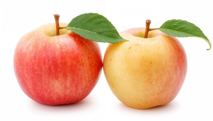 Whole ripe sugar apple and custard apple with green leaves on a white background, fiber-dense choice