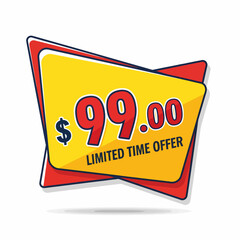 Sale Tag With Price $99.00 and white Background