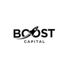 Boost Capital Logo with Rocket Icon Representing Growth and Progress.