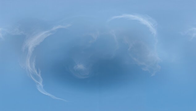 Perspective of a clear blue summer sky dotted with wispy Cirrus clouds, ideal for aerial visualization
