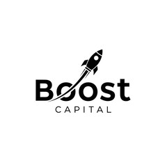 Boost Capital Logo with Rocket Icon Representing Growth and Success.