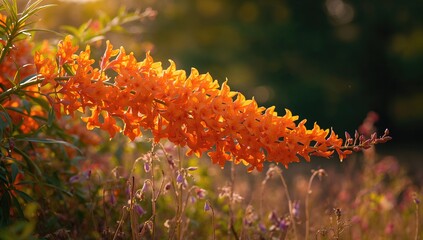 Vibrant jacaranda blossoms in orange hues, seasonal beauty, nature appreciation