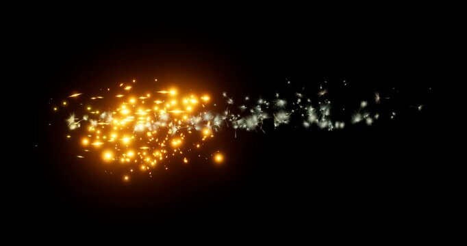 magic spore effect on black background