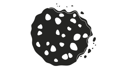 Naklejka premium Black and white spotted blob illustration graphic design art