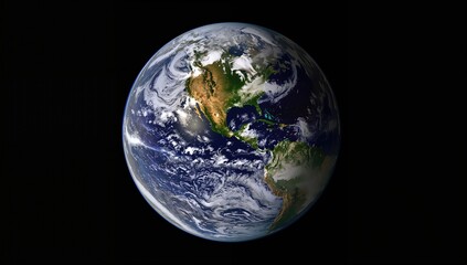 Planet earth surrounded by clouds, showcasing atmospheric layers and textures, Earth Day