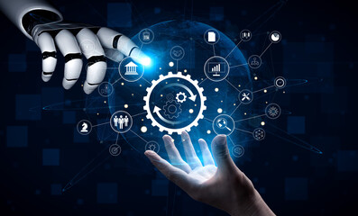 Using AI for business process automation and operations management. A concept for integrating and automating business functions with AI. Motif