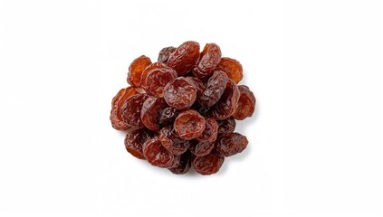 Obraz premium Close-up view of raisins on a white surface, fiber-dense choice