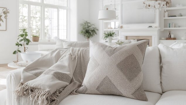 Pillow on a soft surface, promoting relaxation and comfort