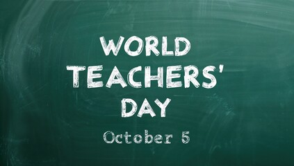 Basic green and white design for social media posts, suitable for educational themes, World Teachers' Day
