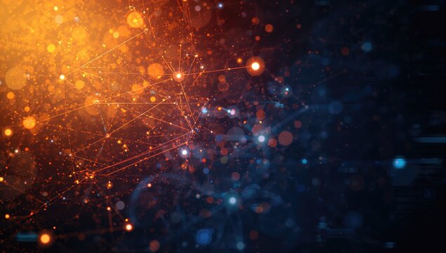 The abstract backdrop of information technology shines with the illumination of knowledge in data science, mathematics, and logic, educational focus