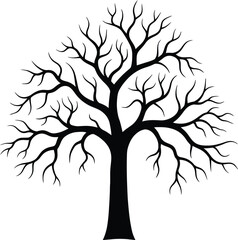 Obraz premium Isolated Illustration of a Dead or Dormant Tree