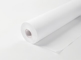 Fototapeta premium Blank POS receipt roll paper mockup partially unrolled