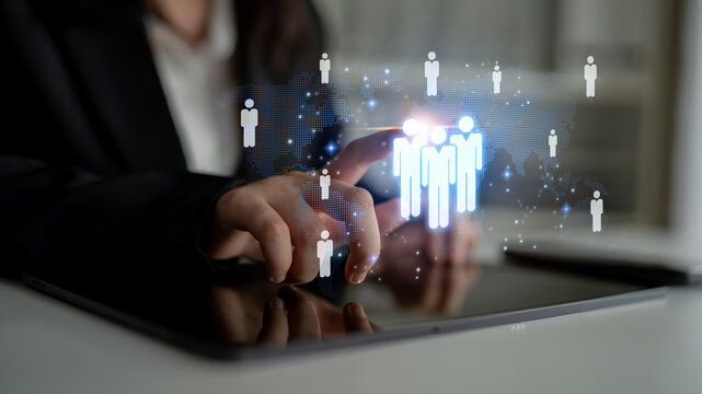 Global human network and workforce distribution highlight human, network, and global presence through digital connection and team coordination Latch