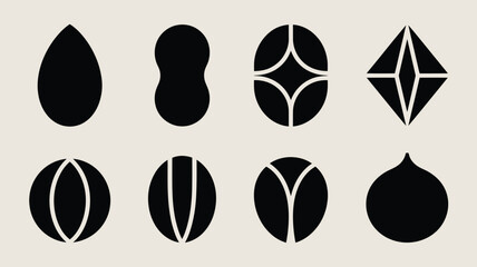 Modern geometric shapes offer elegant minimalist design elements for branding, logos, and creative projects seeking a simple, sophisticated aesthetic