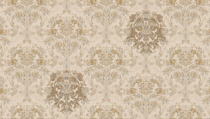 Seamless floral design featuring baroque elements, suitable for elegant backgrounds