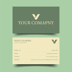 Clean business card template design with modern layout and colorful vector elements
