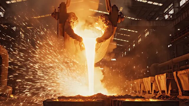 River of Liquid Fire A Cinematic Slow Motion of a Foundry Pour
