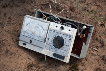 The image displays a vintage Soviet analog multimeter, specifically identified as a C4353 (Ц4353) model. This type of device was commonly used in Soviet industry and military production during the USS
