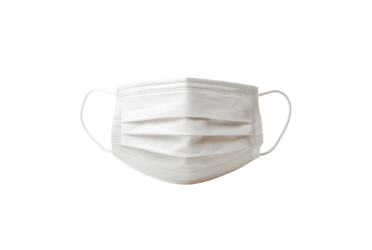 White medical face mask isolated on transparent background for protection - Powered by Adobe