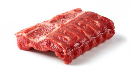 Fototapeta premium Fresh pork ribs isolated on a white background, protein-rich meal