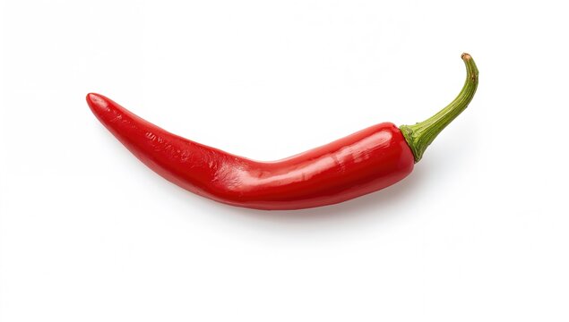 Isolated chili pepper on a white surface, adding heat to dishes