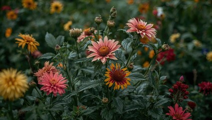 Close-up of vibrant flowers in a garden, ideal for nature-themed presentations