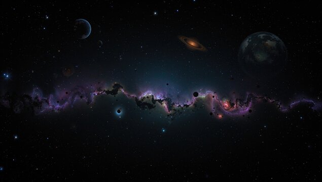 Planets, stars, and galaxies in outer space, highlighting the vastness of the cosmos