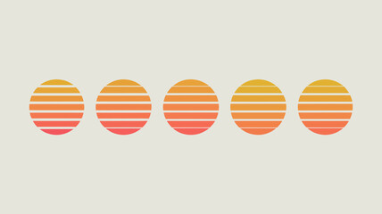 Retro synthwave sunset gradient circles. abstract 80s vaporwave style geometric shapes. minimalist design elements.