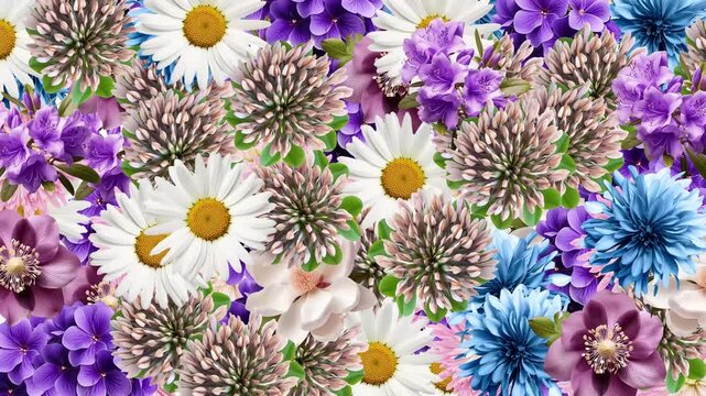 4K Colorful Flowers Animated Background Footage | Vibrant Floral Motion Backdrop in 4K | Dynamic Blooming Flowers Animation | Bright Abstract Floral Moving Background | Modern 4K Animated
