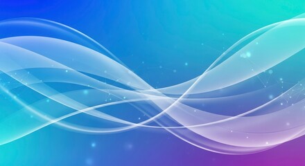 Obraz premium Abstract Blue Purple Waves with Network Dots flowing