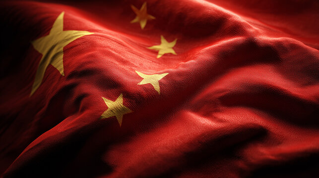 chinese flag waving china