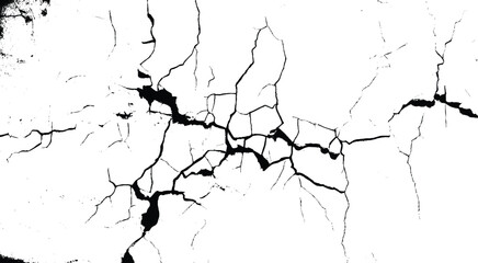 Obraz premium black cracks isolated on a white background. High quality photo