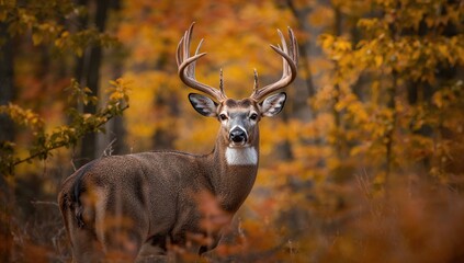 Michigan White Tailed Deer Buck with Antlers, showcasing wildlife preservation